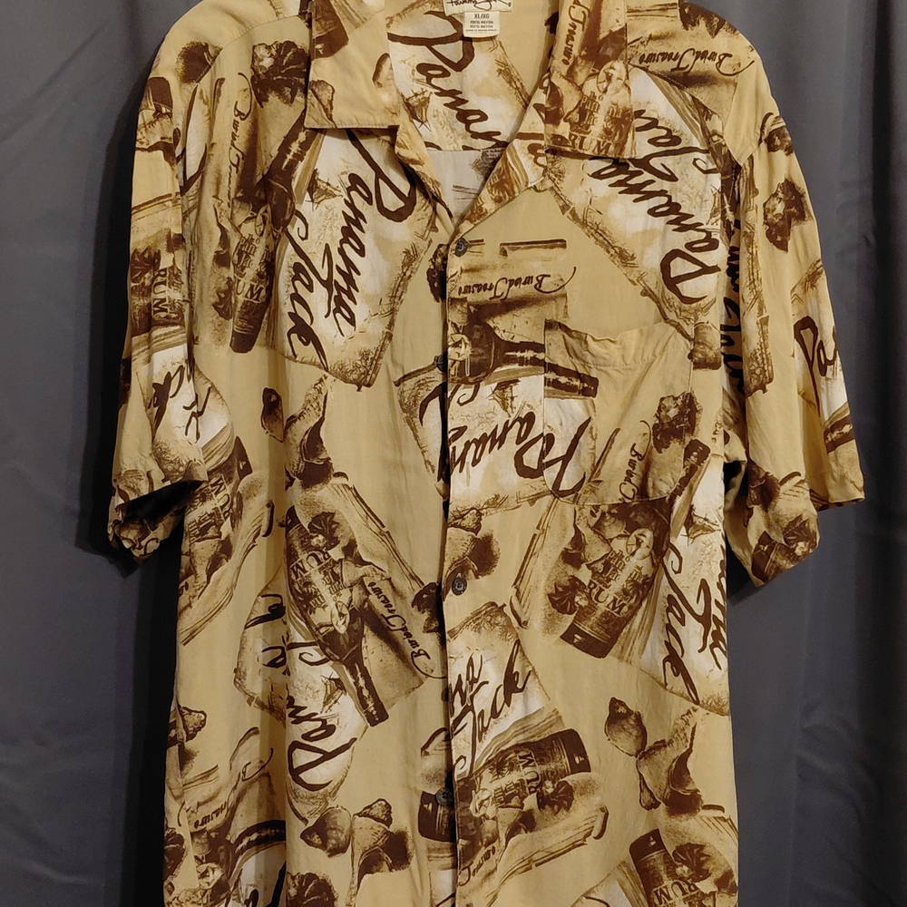Panama Jack Tan Graphic Button Down Shirt